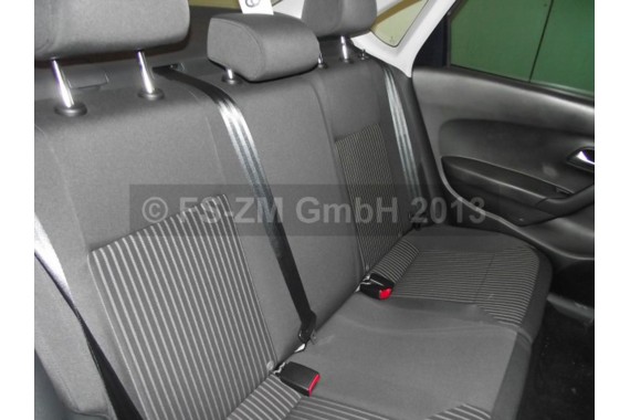VW POLO SEDAN FOTELE KOMPLET FOTELI siedzeń siedzenia fotel tapicerka 6R welur kolor czarny