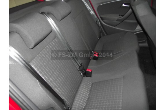 VW POLO FOTELE KOMPLET FOTELI siedzeń siedzenia tapicerka 6C 6C4 6C0 5-drzwiowy welur w kolorze czarno-szarym