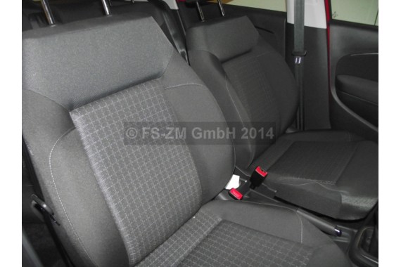 VW POLO FOTELE KOMPLET FOTELI siedzeń siedzenia tapicerka 6C 6C4 6C0 5-drzwiowy welur w kolorze czarno-szarym