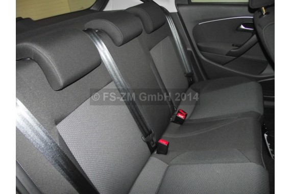 VW POLO FOTELE KOMPLET FOTELI siedzeń siedzenia tapicerka 6C 6C4 6C0 5-drzwiowy welur w kolorze czarno-szarym 91 kilometrów