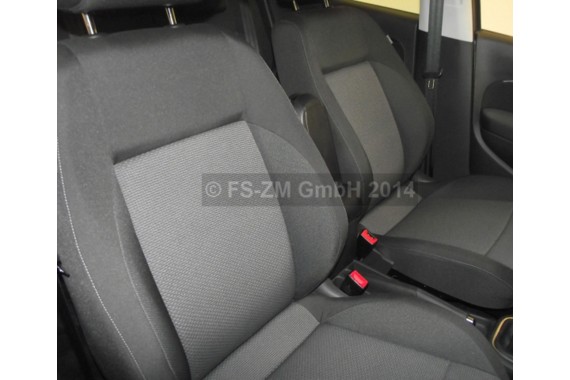 VW POLO FOTELE KOMPLET FOTELI siedzeń siedzenia tapicerka 6C 6C4 6C0 5-drzwiowy welur w kolorze czarno-szarym 91 kilometrów