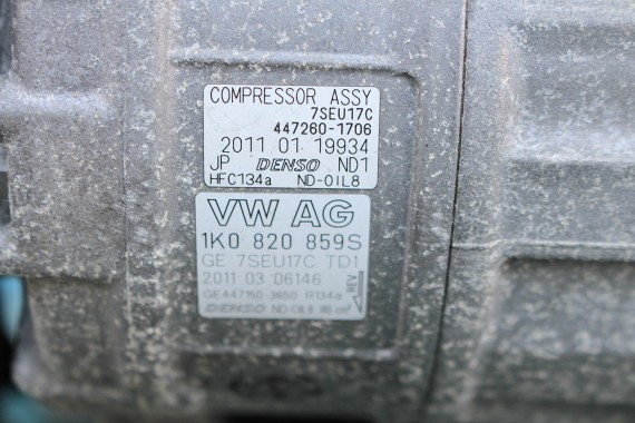 VW AUDI POMPA KLIMY 1K0820859S 1K0820859SX KLIMATYZACJI 1K0 820 859 S SX sprężarka kompresor agregat Denso SKODA SEAT