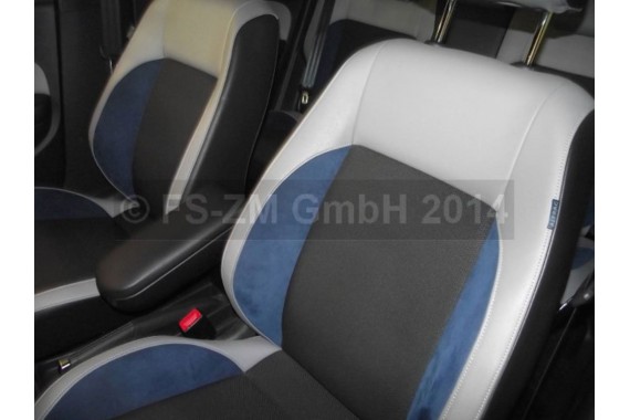 VW POLO FL GT LIFT FOTELE KOMPLET FOTELI siedzeń siedzenia tapicerka 6C 6C4 6C0 5-drzwiowy skóra welur kolor czarno-niebieskie
