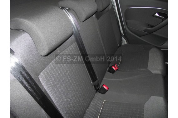 VW POLO FOTELE KOMPLET FOTELI siedzeń siedzenia tapicerka 6C 6C4 6C0 5-drzwiowy welur w kolorze czarno-szarym