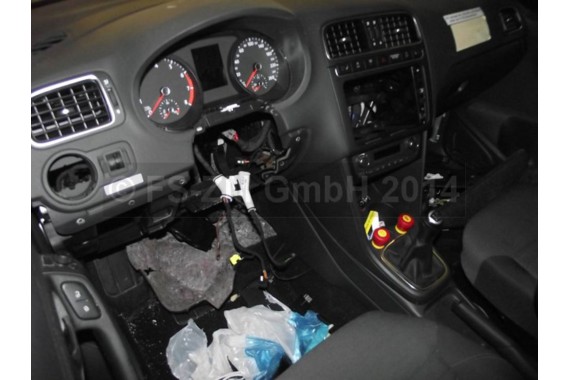 VW POLO FOTELE KOMPLET FOTELI siedzeń siedzenia tapicerka 6R 6R4 6R0 5-drzwiowy welur w kolorze czarno-szarym