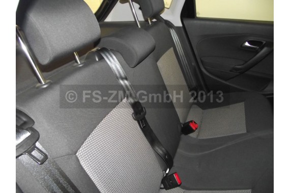 VW POLO FOTELE KOMPLET FOTELI siedzeń siedzenia tapicerka 6R 6R4 6R0 5-drzwiowy welur kolor czarno-szary 6C
