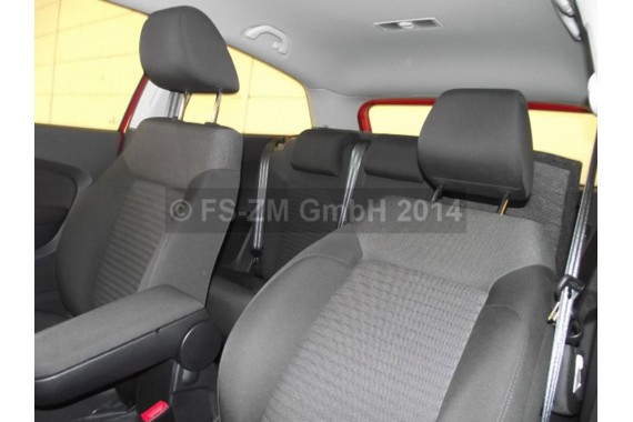 VW POLO FOTELE KOMPLET FOTELI siedzeń siedzenia tapicerka 6C 6C0 6R 6R3 6R0 3-drzwiowy welur w kolorze czarno-szarym