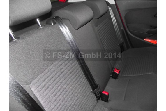 VW POLO FOTELE KOMPLET FOTELI siedzeń siedzenia tapicerka 6R 6R4 6R0 5-drzwiowy welur w kolorze czarno-szarym
