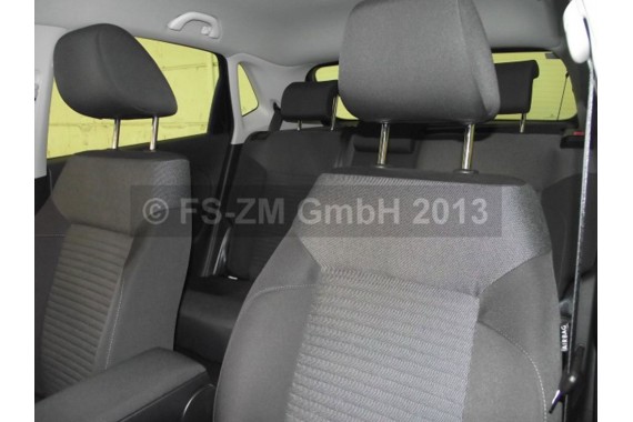 VW POLO FOTELE KOMPLET FOTELI siedzeń siedzenia tapicerka 6R 6R4 6R0 5-drzwiowy welur w kolorze czarno-szarym