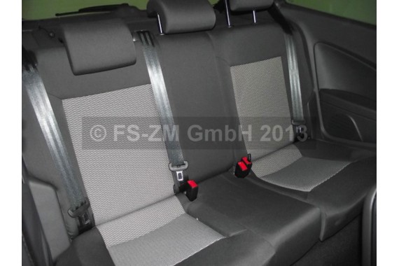 VW POLO FOTELE KOMPLET FOTELI siedzeń siedzenia tapicerka 6R 6R3 6R0 3-drzwiowy welur w kolorze czarno-szarym