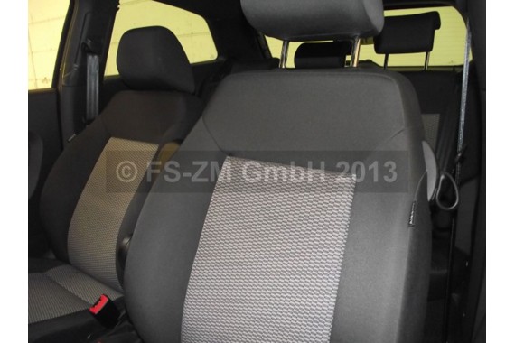 VW POLO FOTELE KOMPLET FOTELI siedzeń siedzenia tapicerka 6R 6R3 6R0 3-drzwiowy welur w kolorze czarno-szarym