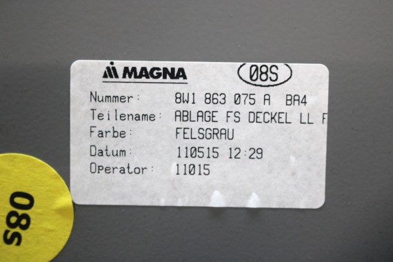 AUDI A4 A5 SCHOWEK KONSOLI 8W1863075A 8W186307E BA4 - Felsgrau osłona dolna 8W1 863 075 A 8W 8W6 8W1880301A 8W1863075A 8W1863075