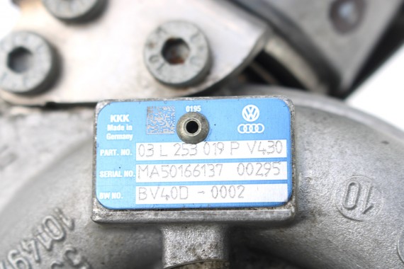 VW AUDI SEAT SKODA TURBINA TURBOSPRĘŻARKA 03L253019P 03L253056G 03L253056T 03L253010G 2.0 TDi 03L 253 019 P 03L253019P 03L253019