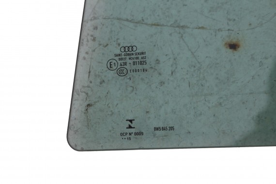 AUDI A4 SEDAN SZYBA DRZWI LEWE 8W5845205 tył 8W5 845 205 lewa tylna kolor E1 zielony drzwiowa rok 2015 B9 8W 8W5845205 8W5845205