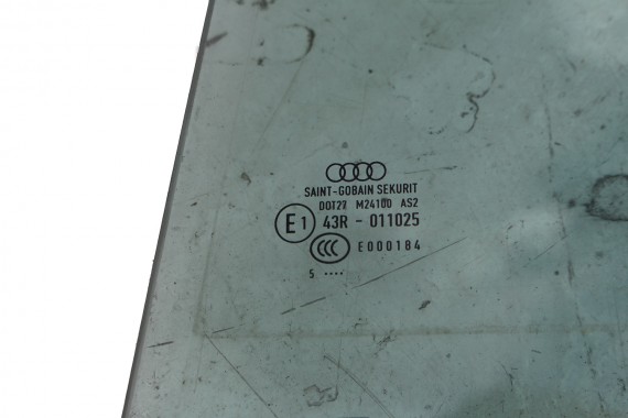 AUDI A4 SEDAN SZYBA DRZWI LEWE 8W5845205 tył 8W5 845 205 lewa tylna kolor E1 zielony drzwiowa rok 2015 B9 8W 8W5845205 8W5845205