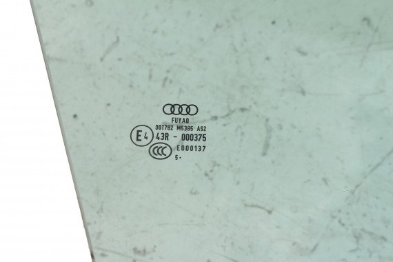 AUDI A5 SZYBA DRZWI PRAWE 8W8845202 prawa przód przednia 8W8 845 202 pasażera rok 2015 E4 AS2 zielony drzwiowa SPORTBACK 8W8 F5