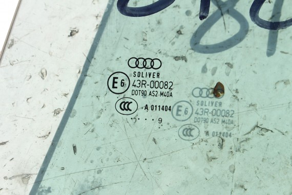 AUDI A5 SPORTBACK SZYBA DRZWI LEWE 8T8845205 tył 8T8 845 205 lewa tylna drzwiowa rok 2009 kolor E6 AS2 8T8 8T8845205A 8T8845205B