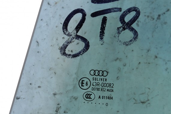 AUDI A5 SPORTBACK SZYBA DRZWI LEWE 8T8845205 tył 8T8 845 205 lewa tylna drzwiowa rok 2009 kolor E6 AS2 8T8 8T8845205A 8T8845205B