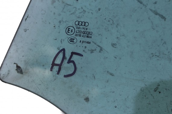 AUDI A5 SPORTBACK SZYBA DRZWI LEWE 8T8845205 tył 8T8 845 205 lewa tylna drzwiowa rok 2009 kolor E6 AS2 8T8 8T8845205A 8T8845205B