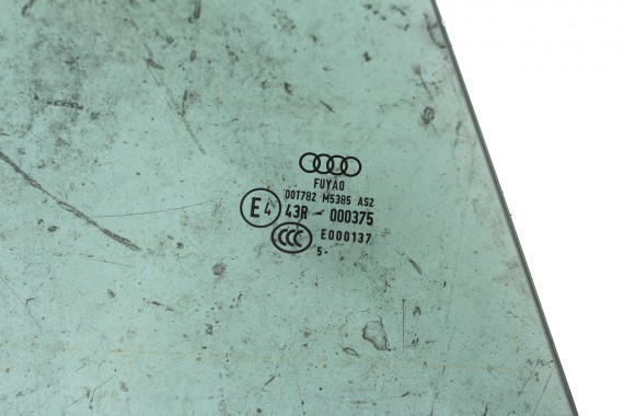 AUDI A5 SPORTBACK SZYBA DRZWI LEWE 8W8845205 tył  8W8 845 205 lewa tylna kolor E4 zielony drzwiowa rok produkcji 2015  8W8 F5