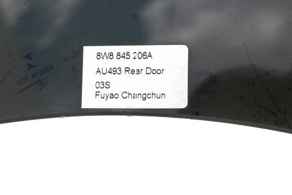 AUDI A5 SPORTBACK SZYBA DRZWI PRAWE 8W8845206A tył 8W8 845 206 A prawa tylna E4 przyciemniana drzwiowa rok produkcji 2015 8W8 F5