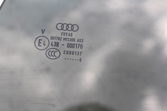 AUDI A5 SPORTBACK SZYBA DRZWI PRAWE 8W8845206A tył 8W8 845 206 A prawa tylna E4 przyciemniana drzwiowa rok produkcji 2015 8W8 F5