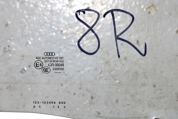 AUDI Q5 SZYBA DRZWI LEWE 8R0845205  lewa tylna drzwiowa rok produkcji 2011 kolor zielony E6 AS2 8R0 845 205 8R tył tylna