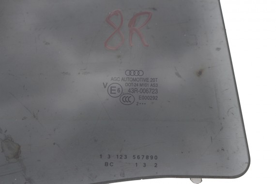 AUDI Q5 SZYBA DRZWI PRAWE 8R0845206  prawa tylna drzwiowa rok produkcji 2012 przyciemniana  E6 AS3 8R0 845 206 8R FL tył tylna