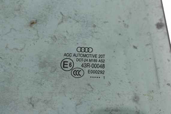 AUDI Q5 SZYBA DRZWI PRAWE 8R0845206  prawa tylna drzwiowa rok produkcji 2011 zielona E6 AS2 8R0 845 206 8R tył tylna
