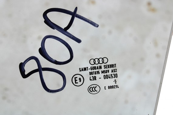 AUDI Q5 SZYBA DRZWI LEWE 80A845021 lewa przód przednia podwójna 80A 845 021 kierowcy rok 2015 kolor E9 AS2 zielony drzwiowa 80A