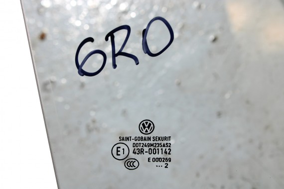 VW POLO SZYBA DRZWI PRAWE 6R0845202A prawa przód przednia 6R0 845 202 A  pasażera rok 2013 E1 AS2 zielony drzwiowa 6R 6C