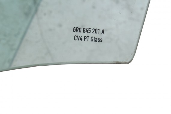 VW POLO SZYBA DRZWI LEWE 6R0845201A lewa przód przednia 6R0 845 201 A  kierowcy rok 2009 E1 AS2 zielony drzwiowa 6R4 6R 6C