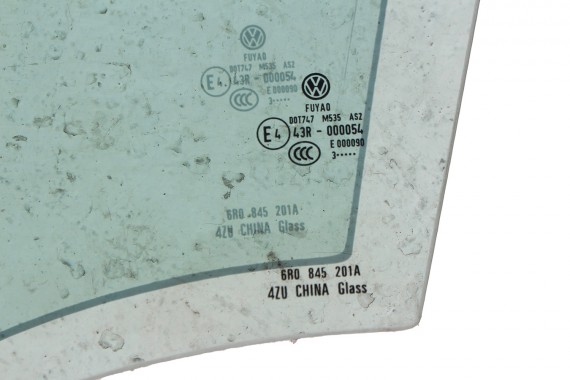 VW POLO SZYBA DRZWI LEWE 6R0845201A lewa przód przednia 6R0 845 201 A  kierowcy rok 2013 E4 AS2 zielony drzwiowa 6R4 6R 6C