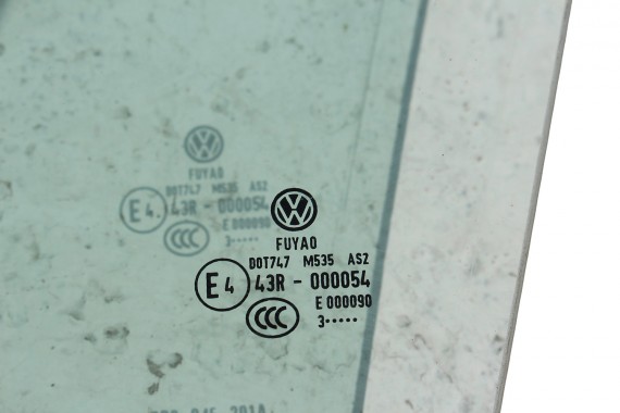 VW POLO SZYBA DRZWI LEWE 6R0845201A lewa przód przednia 6R0 845 201 A  kierowcy rok 2013 E4 AS2 zielony drzwiowa 6R4 6R 6C