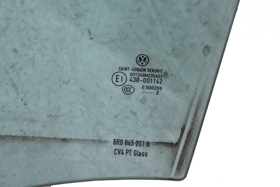 VW POLO SZYBA DRZWI LEWE 6R0845201A lewa przód przednia 6R0 845 201 A  kierowcy rok 2012 E1 AS2 zielony drzwiowa 6R4 6R6 6R 6C