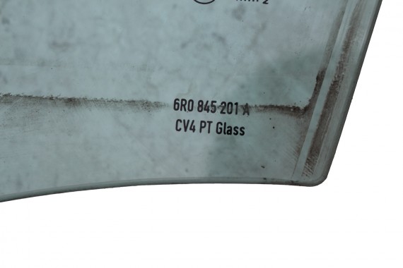 VW POLO SZYBA DRZWI LEWE 6R0845201A lewa przód przednia 6R0 845 201 A  kierowcy rok 2012 E1 AS2 zielony drzwiowa 6R4 6R6 6R 6C