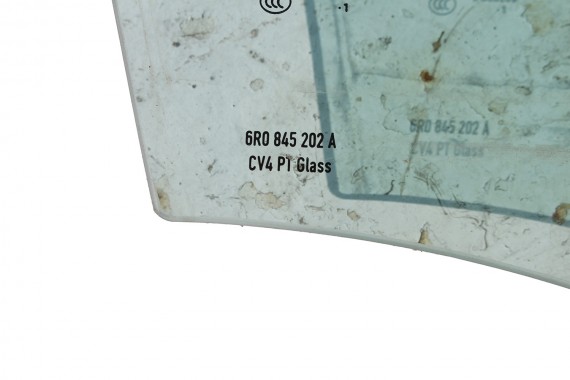VW POLO SZYBA DRZWI PRAWE 6R0845202A prawa przód przednia 6R0 845 202 A pasażera rok 2011 E1 AS2 zielony drzwiowa 6R4 6R6 6R 6C