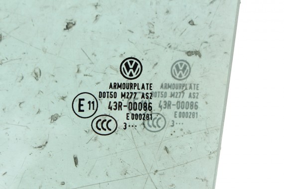 VW POLO SZYBA DRZWI LEWE 6R6845205B lewa TYŁ tylne 6R6 845 205 B rok 2013  E11  AS2 zielona drzwiowa  6R4 6R6 6R 6C