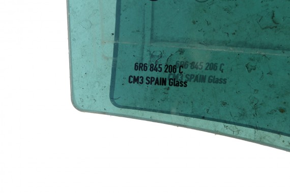 VW POLO SZYBA DRZWI PRAWE 6R6845206C prawa TYŁ tylne 6R6 845 206 C rok 2011  E9   zielona przyciemniana drzwiowa 6R4 6R6 6R 6C