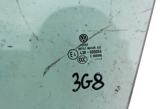 VW ARTEON SZYBA DRZWI LEWE 3G8845201 3G8845201B lewa przód przednia kierowcy 3G8 845 201 B rok 2017 E4 AS2 zielony drzwiowa  3G8