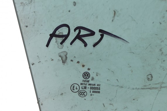 VW ARTEON SZYBA DRZWI PRAWE 3G8845202 3G8845202B prawa przód przednia pasażera 3G8 845 202 B  2016 E4 AS2 zielony drzwiowa 3G8