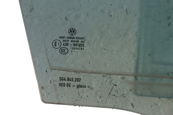 VW GOLF 7 SZYBA DRZWI PRAWE 5G4845202 prawa przód przednia pasażera 5G4845202A 5G4845202B 5G4 845 202 2011 E1 4D 5G 5G4845202