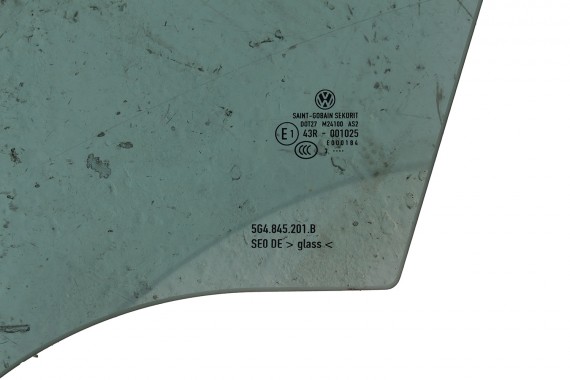 VW GOLF 7 SZYBA DRZWI LEWE 5G4845201B lewa przód przednia kierowcy 5G4845201 5G4845201A 5G4 2013 zielony drzwiowa 5G E1 AS2 VII