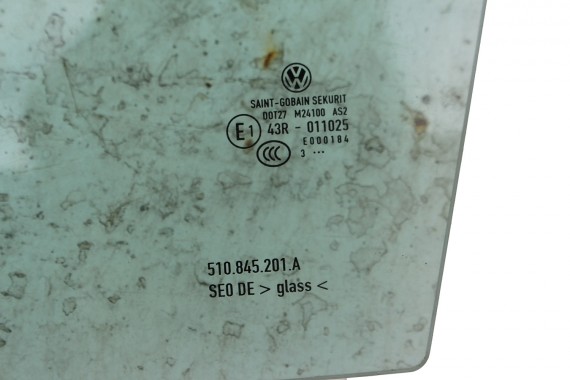 VW SPORTSVAN SZYBA DRZWI LEWE 510845201A 510845201B lewa przód przednia kierowcy 510 845 201 A B 2013 zielony drzwiowa 510845201