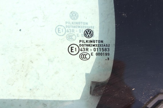 VW GOLF 7 SPORTSVAN SZYBA DRZWI LEWE 510845213 510845213B 510845213D lewa tył tylna 510 845 213 2013 AS2 E1 zielony drzwiowa 510