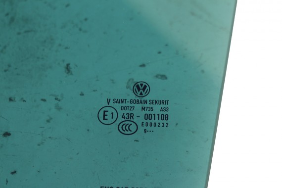 VW TIGUAN SZYBA DRZWI LEWE 5N0845025A lewa tył tylna 5N0 845 025 A 2009 kolor zielony przyciemniany E1 AS3 drzwiowa 5N 2008- FL