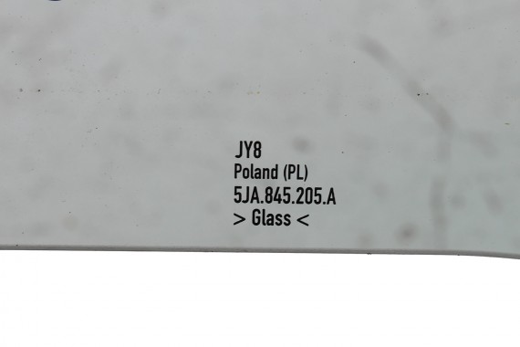 SEAT TOLEDO SKODA RAPID SZYBA DRZWI LEWE 5JA845205A lewa tył tylna 5JA 845 205 A  rok 2015 kolor  E20 AS2 zielony drzwiowa 5JA