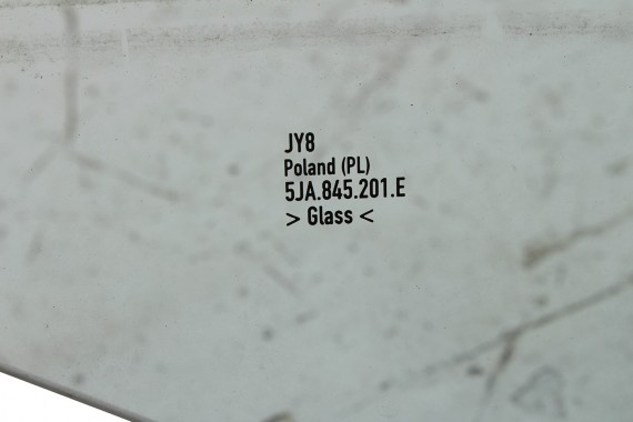 SEAT TOLEDO SKODA RAPID SZYBA DRZWI LEWE 5JA845201E 5JA845201F lewa przód przednia kierowcy 2015  E2 AS2 zielony drzwiowa 5JA