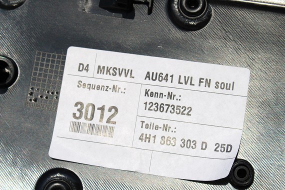 AUDI A8 S8 FL WYKOŃCZENIE TUNELU ŚRODKOWEGO 4H1863303D 4H1863304D 4H1863303G 4H1863304G 4H1 863 303 D 4H 25D - czarny 4H1863303D