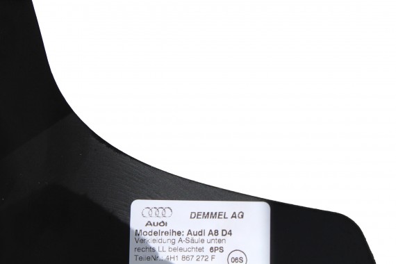 AUDI A8 LISTWA PROGOWA 4H1867271F 4H1867272F WEWNĘTRZNA SŁUPEK A dolny podświetlana 4H1867271M 4H1867272M 4H1867271C 4H1867272C